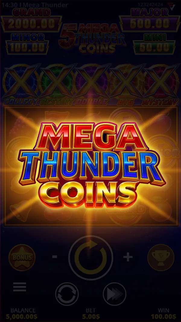5 Mega Thunder Coins mobile — Mega Thunder win